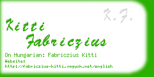 kitti fabriczius business card